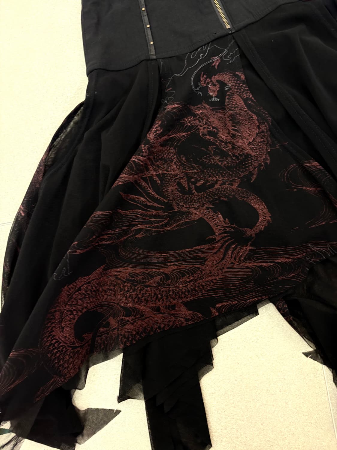 Ozz on 언발 시스루 스커트 상품이미지4