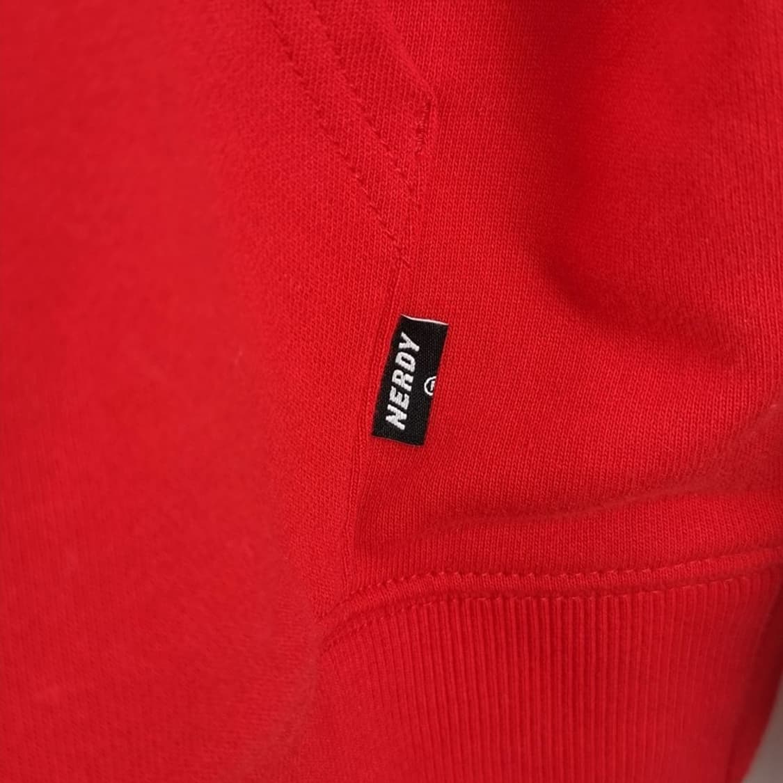 [NERDY] 널디 빅로고 오버핏 후드티 레드 M16535 상품이미지6