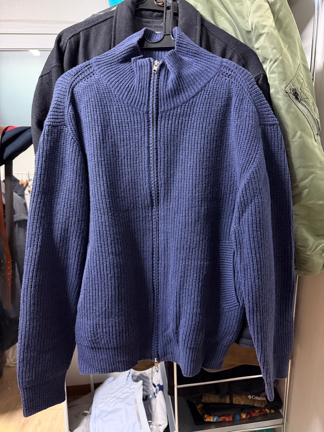 해칭룸 니트 집업 네이비 4사이즈 상품이미지1