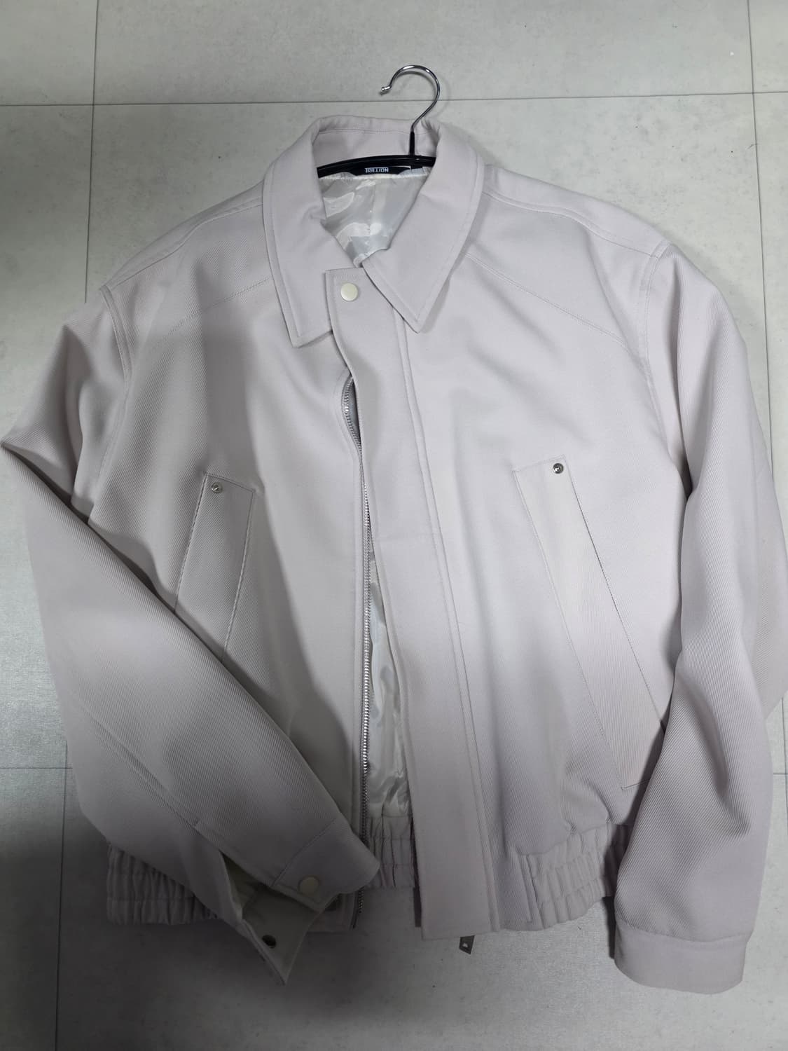 트릴리온 트윌리벳 블루종 집업자켓 M  크림색상 상품이미지2