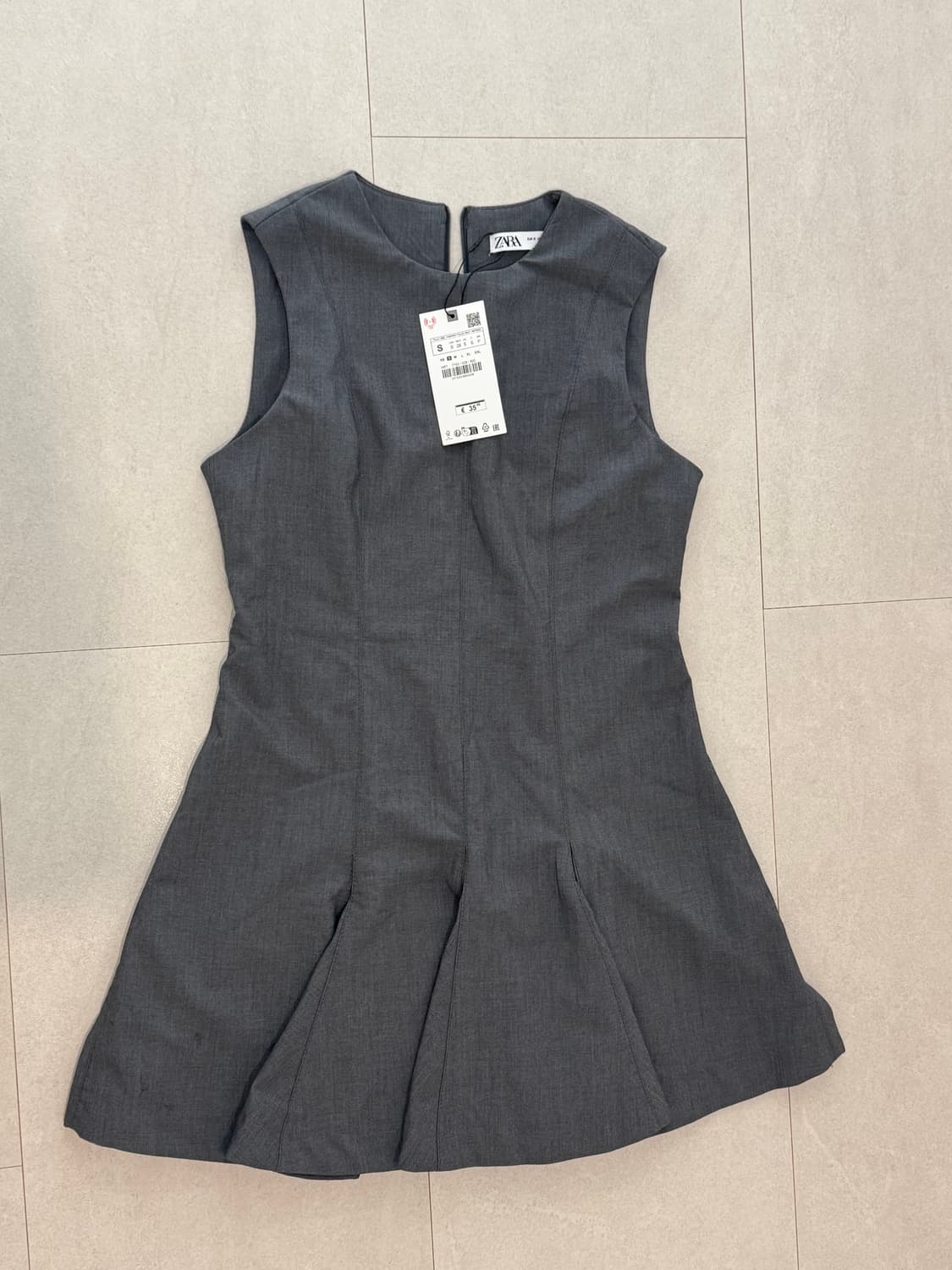 새상품) Zara 자라 그레이 플리츠 원피스 S 상품이미지2