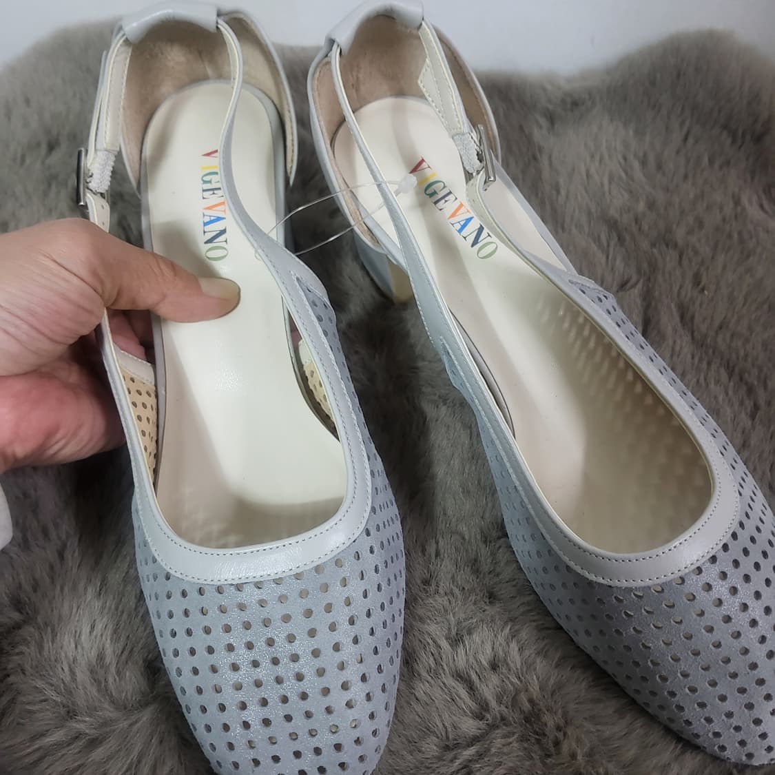 새상품 금강제화 비제바노 샌들 슬링백 슈즈 미들힐 245 정가 15만 상품이미지4