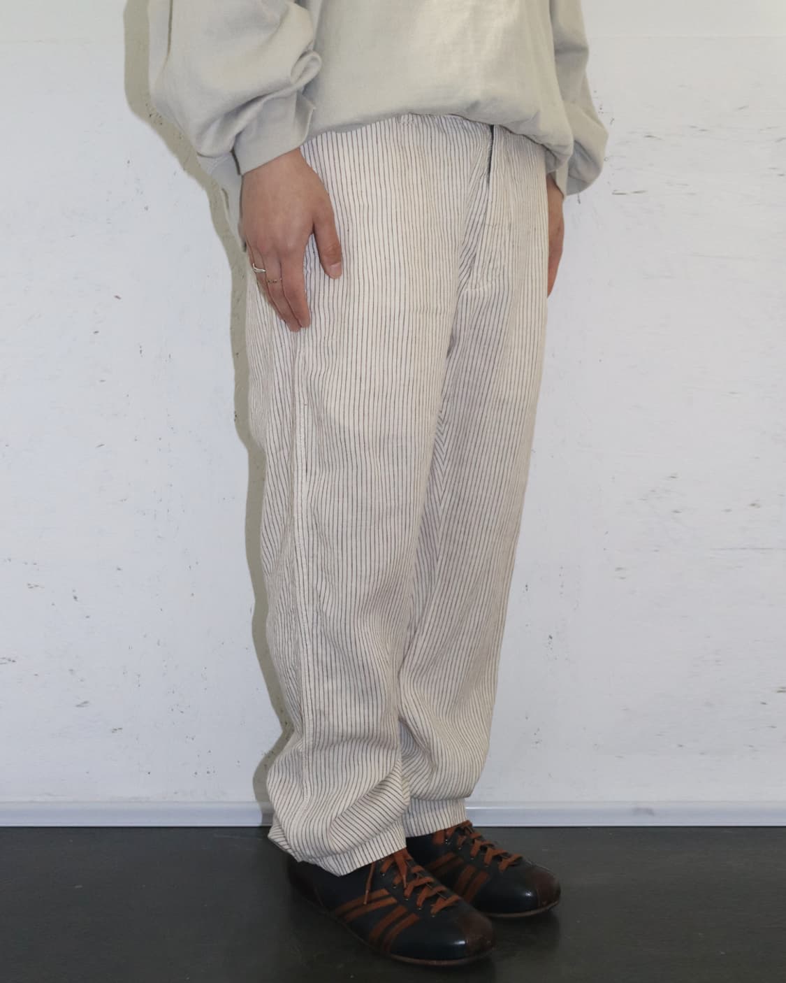 아르마니 꼴레지오니 스트라이프 린넨 팬츠 상품이미지2