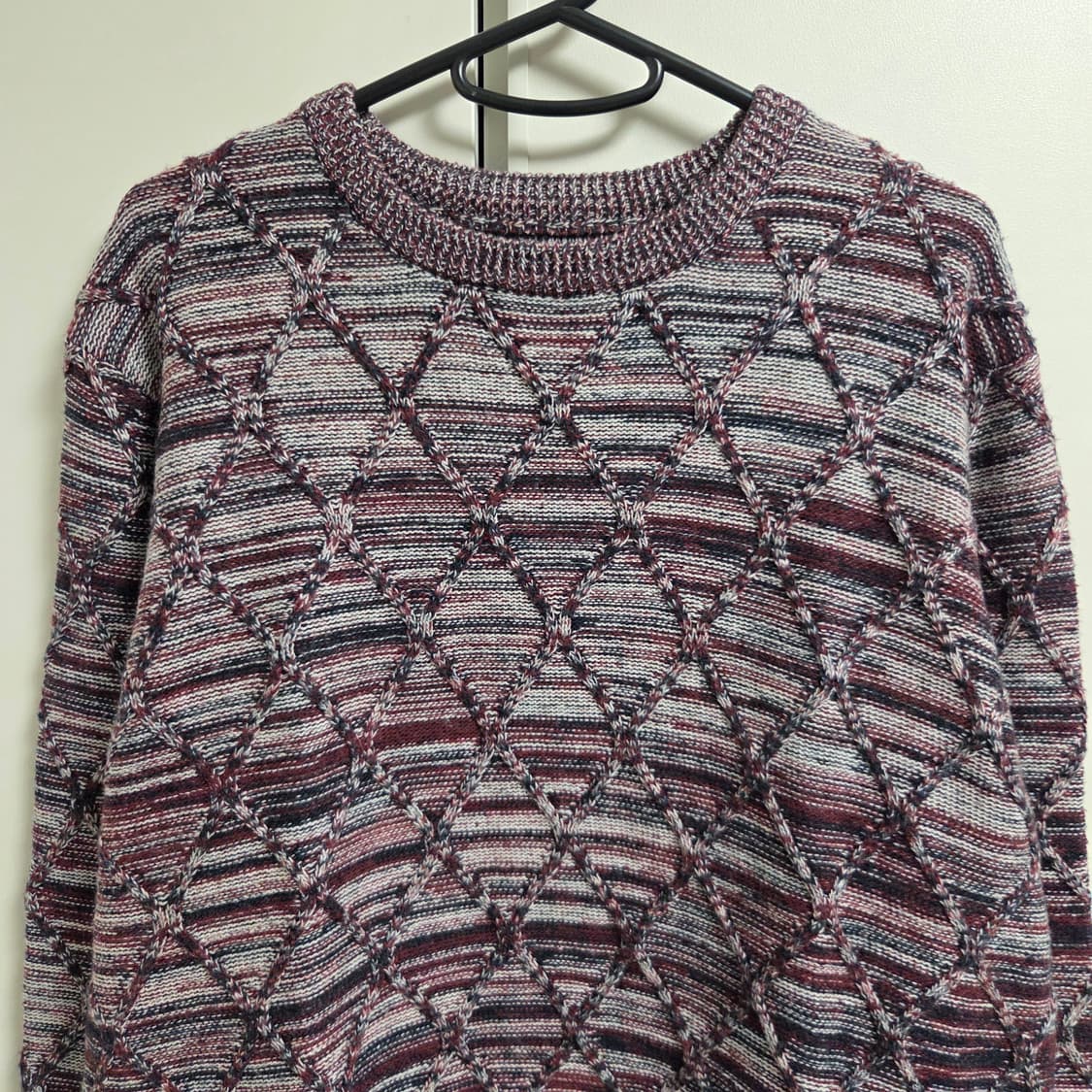 일본 빈티지 스퀘어패턴 니트 스웨터 L(100) 상품이미지2