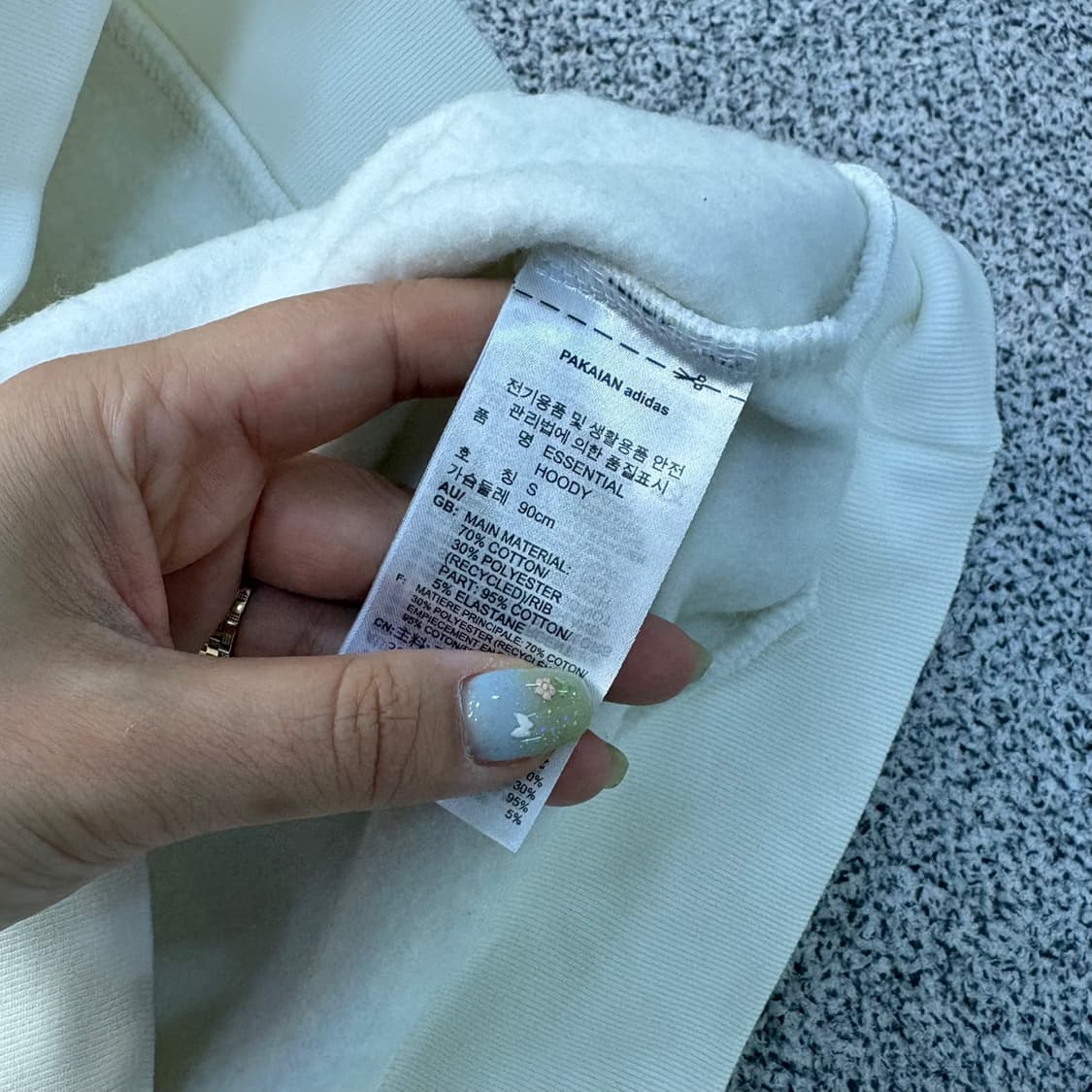 S 아디다스 기모 후드티 0609J1 상품이미지5