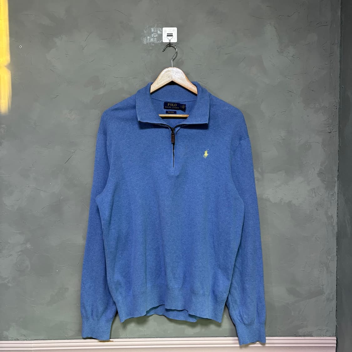 폴로 랄프로렌 니트 반집업 스카이블루 상품이미지1