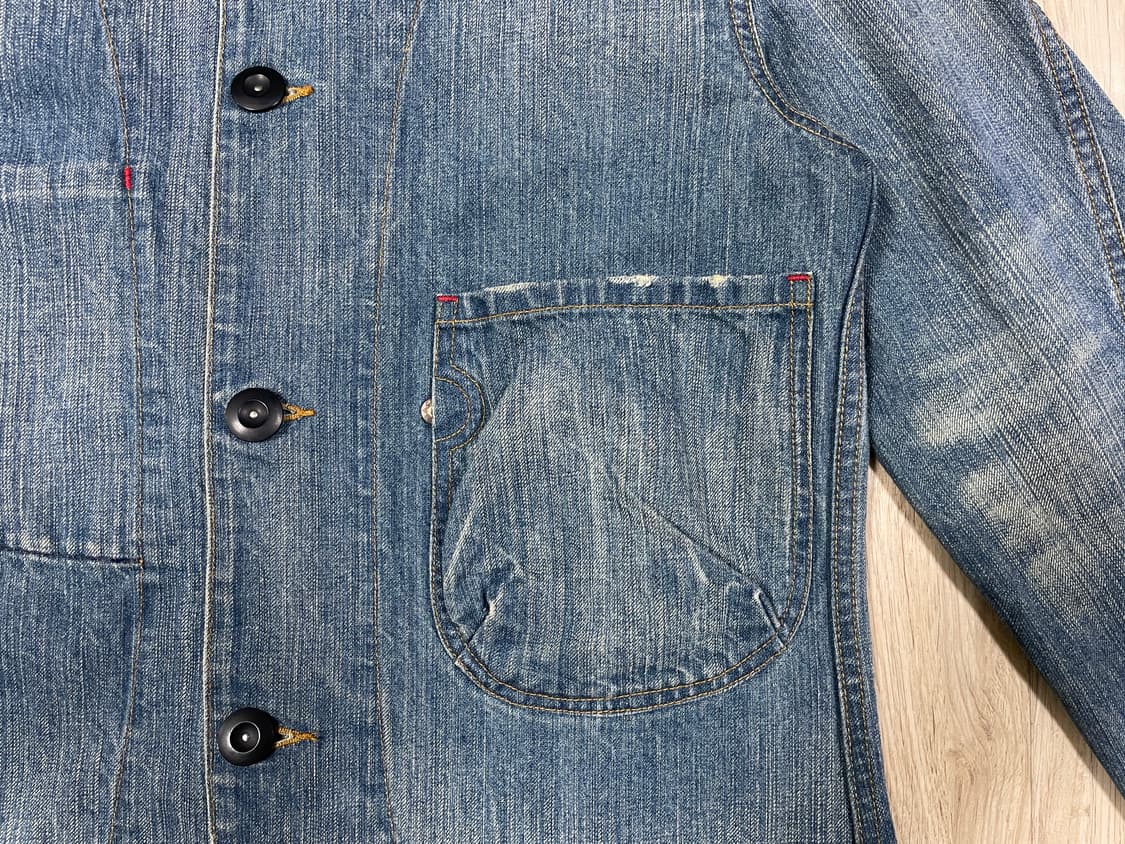 95~100) 00's 리바이스 써클알 중청워싱 데님 커버올(민트급) 상품이미지6