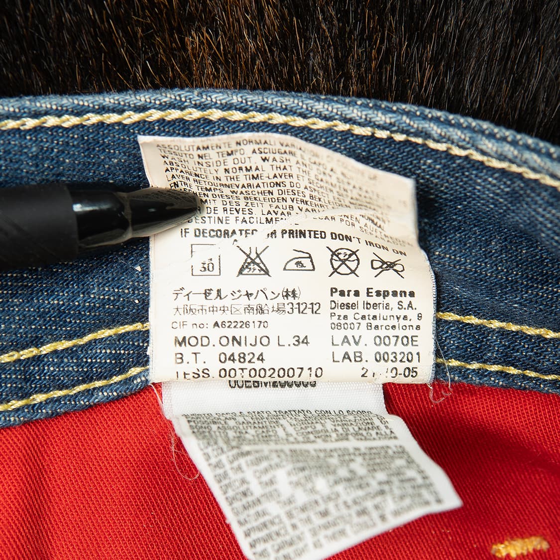[31] 00s 디젤 이태리 메이드 ONIJO 0070E 데님팬츠  상품이미지10