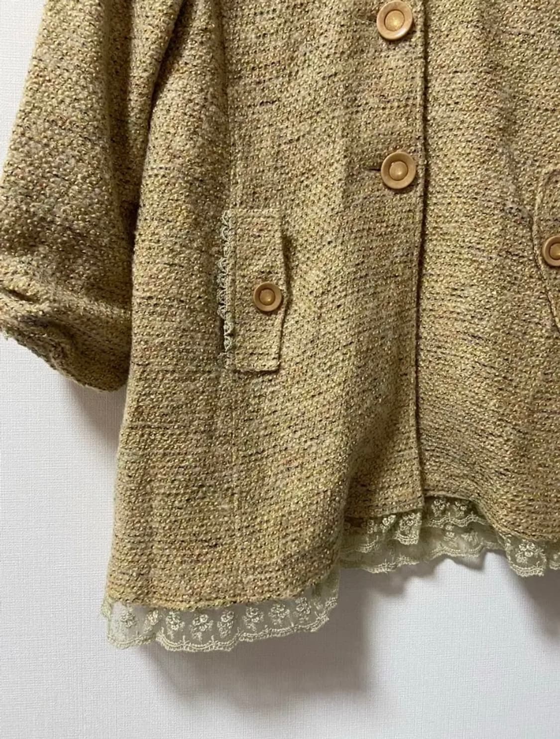 일본 빈티지 모리걸 오네라떼히메 갸루 레이스니트 원피스 자켓 상품이미지2