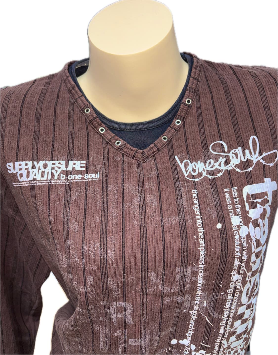 Y2k 레체 브라운 프린팅 롱슬리브 reche 4.8->급처 할인 상품이미지2