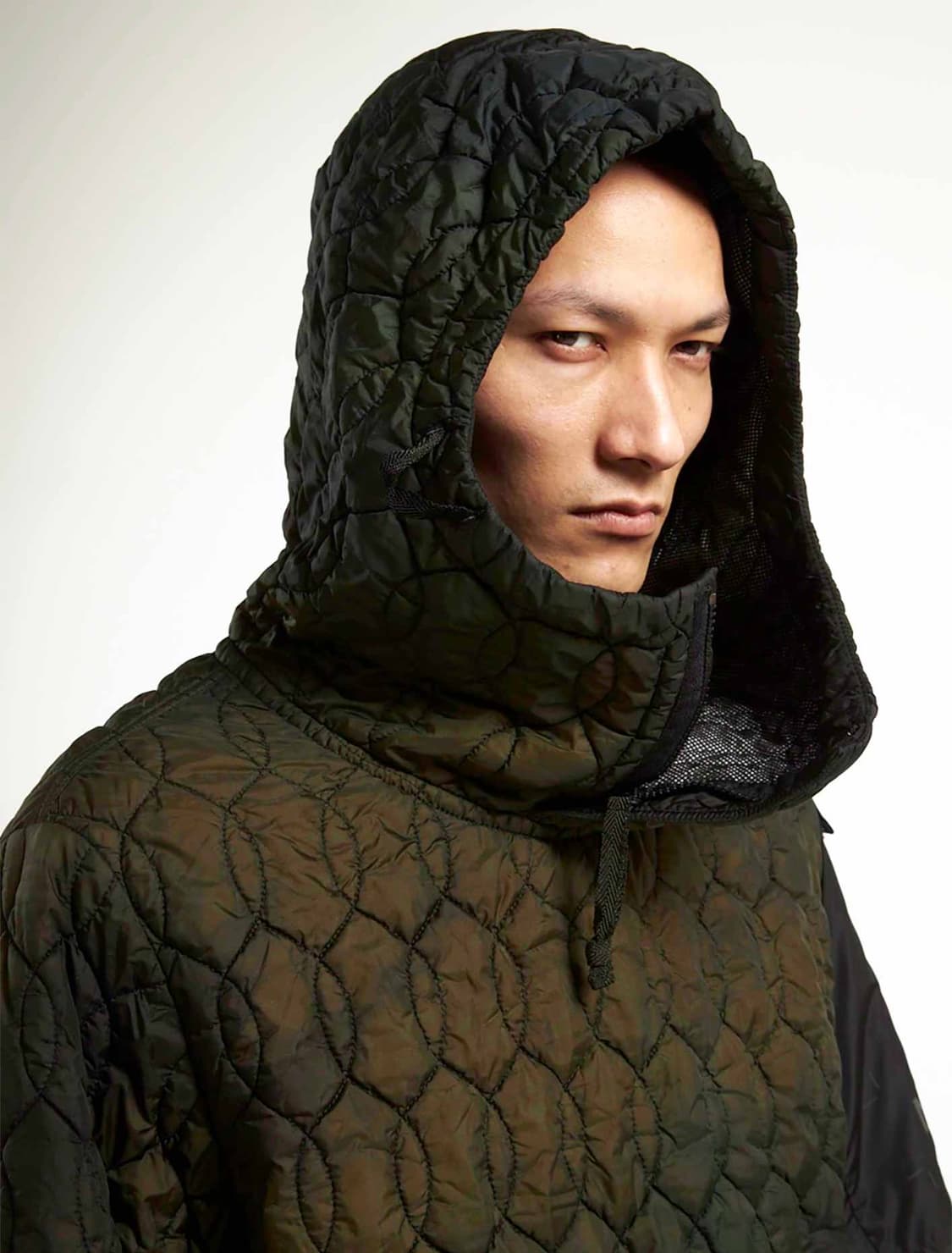 (새상품) 네멘 타이다이 퀼티드 후드 정글 그린 상품이미지7