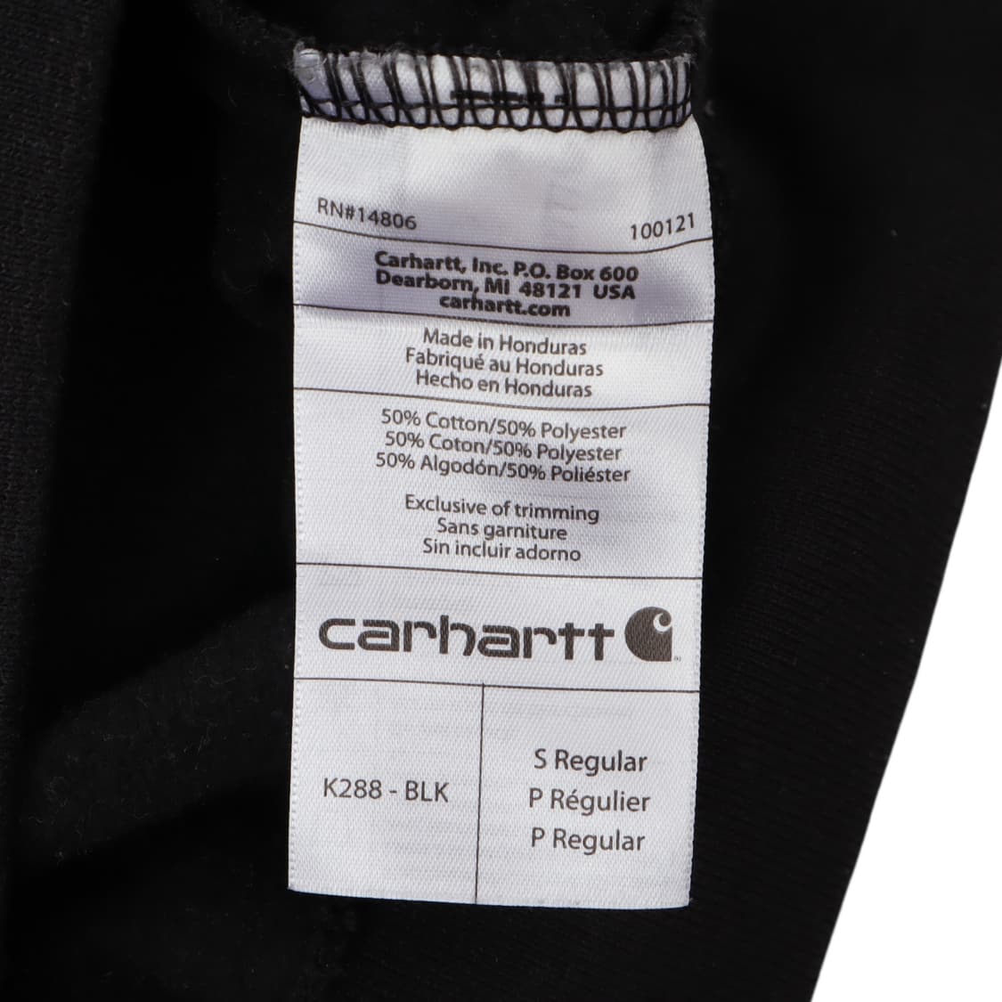 칼하트 블랙 k288 사이드로고 후드티 상품이미지9