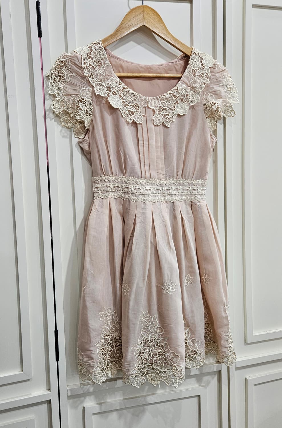 시크릿매직 레이스 핑크 원피스 상품이미지2