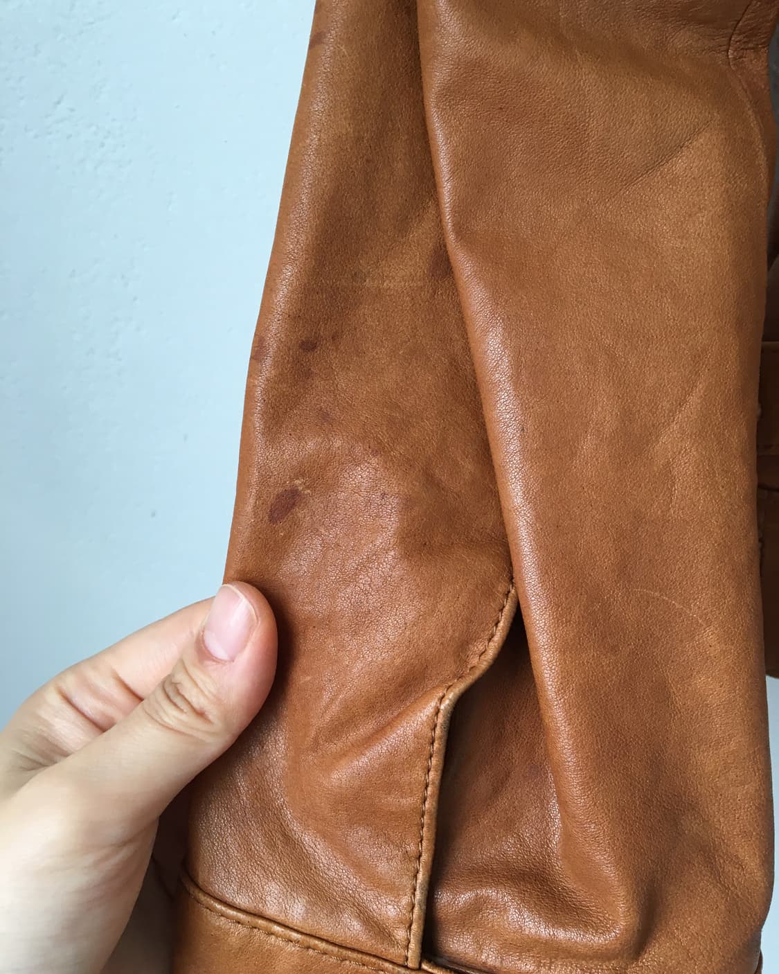 High neck leather jacket 상품이미지7
