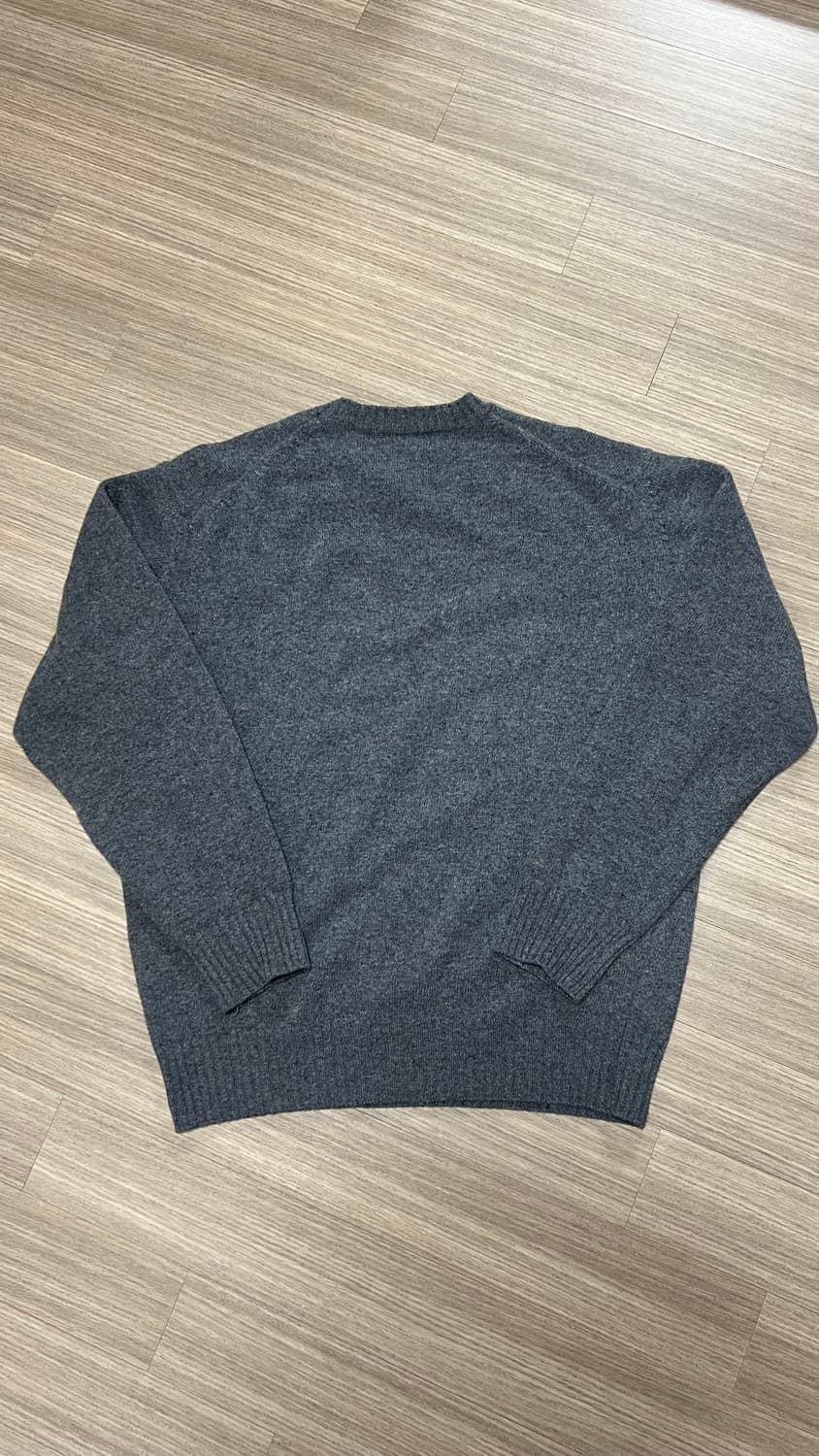 유니온블루 캐시미어 울 크루넥 니트 멜란지 그레이 XL 상품이미지3