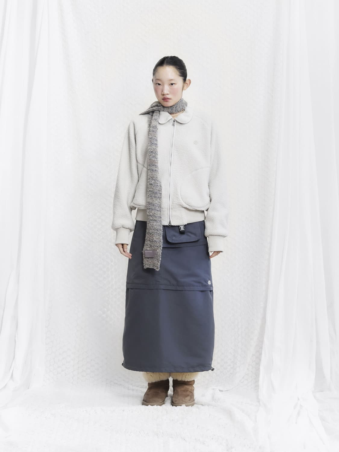 suu 코이세이오 카고 포켓 스커트 블루그레이 상품이미지1