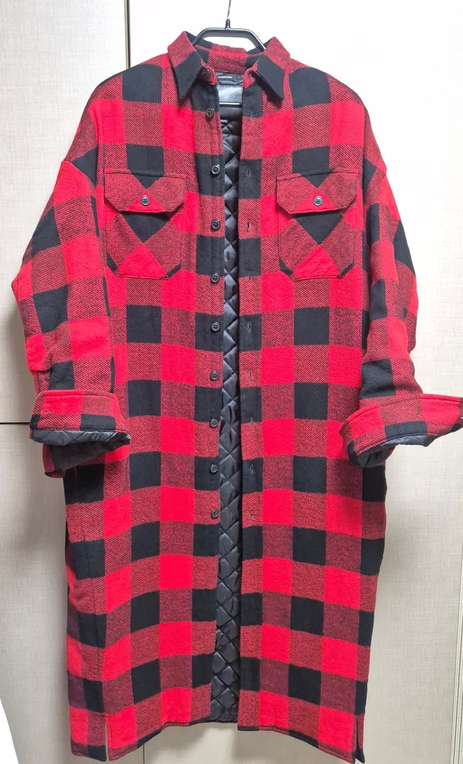 R13 체크 퀼팅코트  상품이미지3