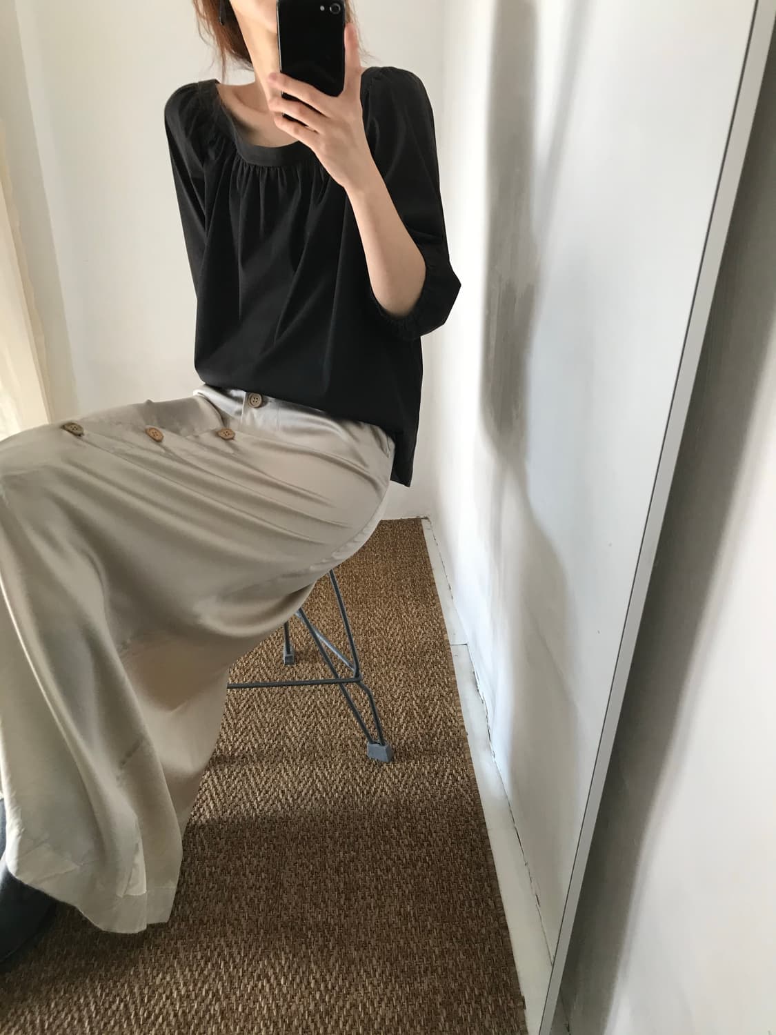 black simple blouse 상품이미지8