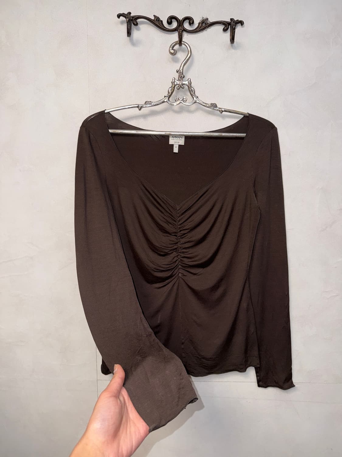 Armani Collezioni brown shirring sleeve 상품이미지4