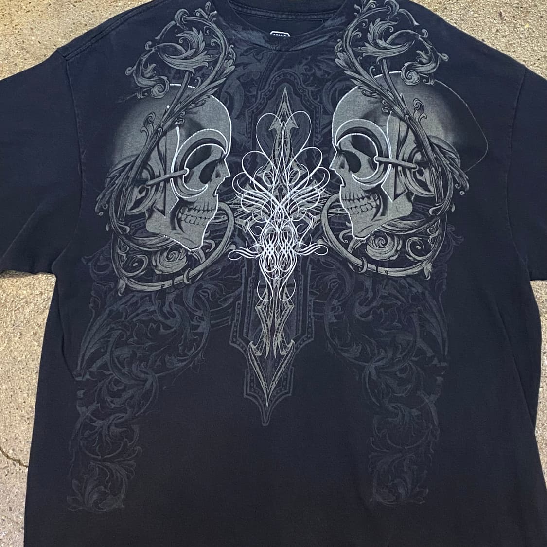 미국 빈티지 해골 스컬 포인트 반팔티 락티셔츠 상품이미지3