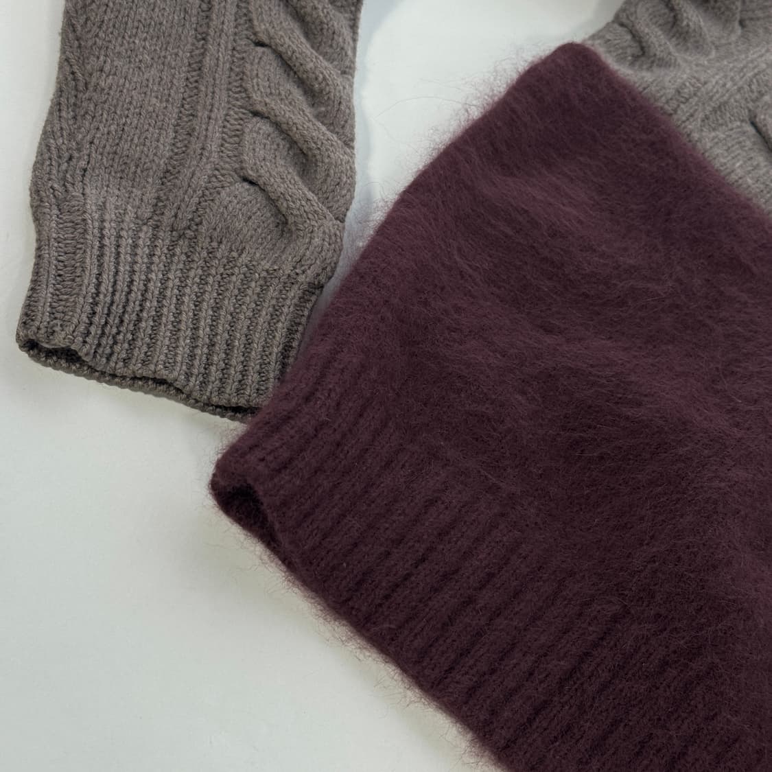 까르벵 앙고라 케이블 투톤 니트 상품이미지3