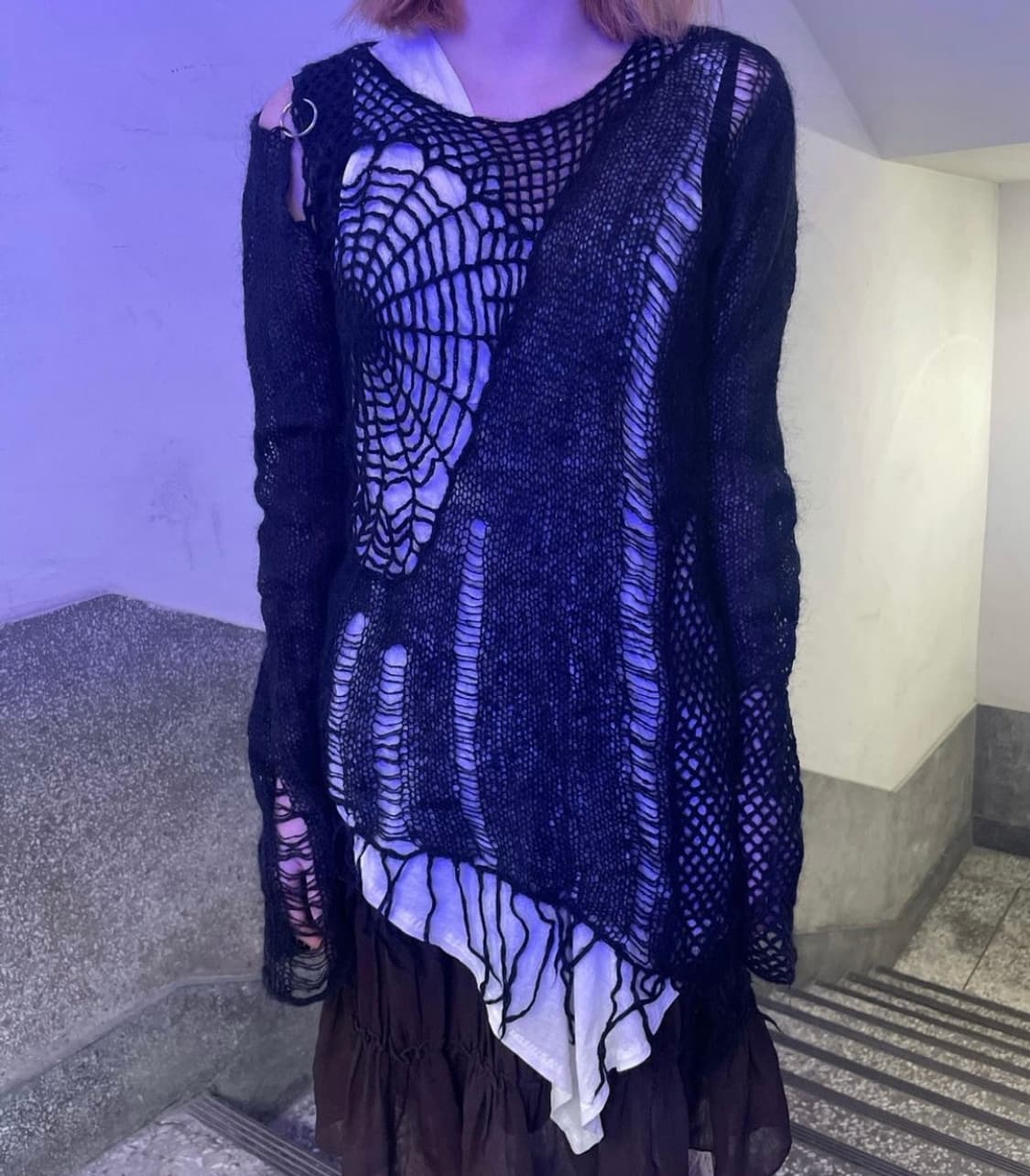 90s BA-TSU 스파이더웹 니트 상품이미지2