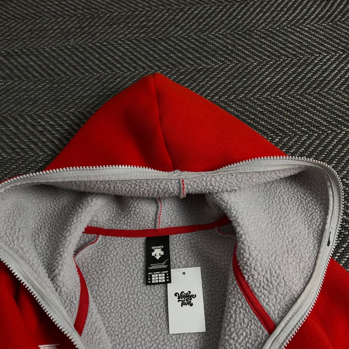데상트 후드 플리스 자켓 레드y 3502 상품이미지5