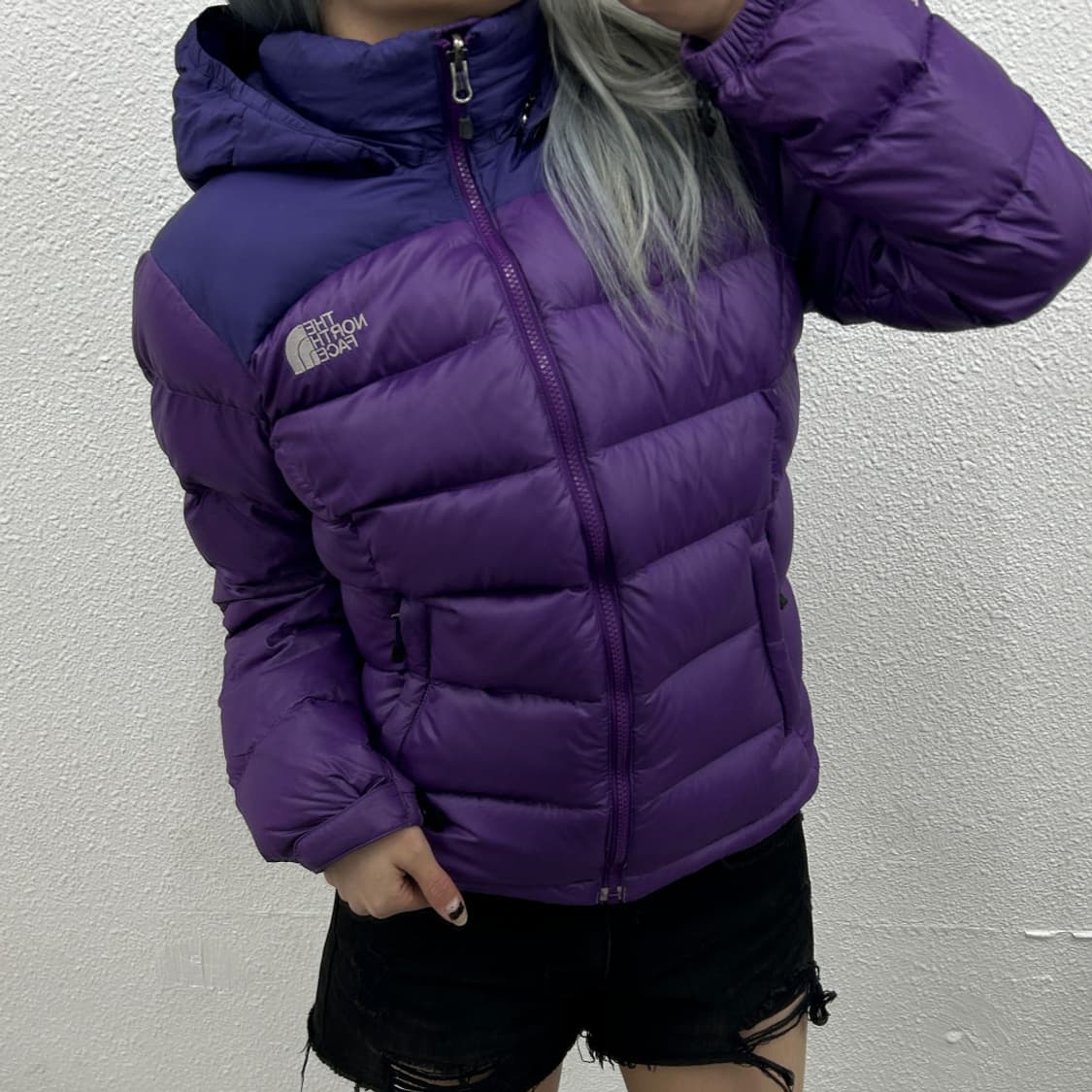 노스페이스 700 로고 퍼플 패딩 90 상품이미지2