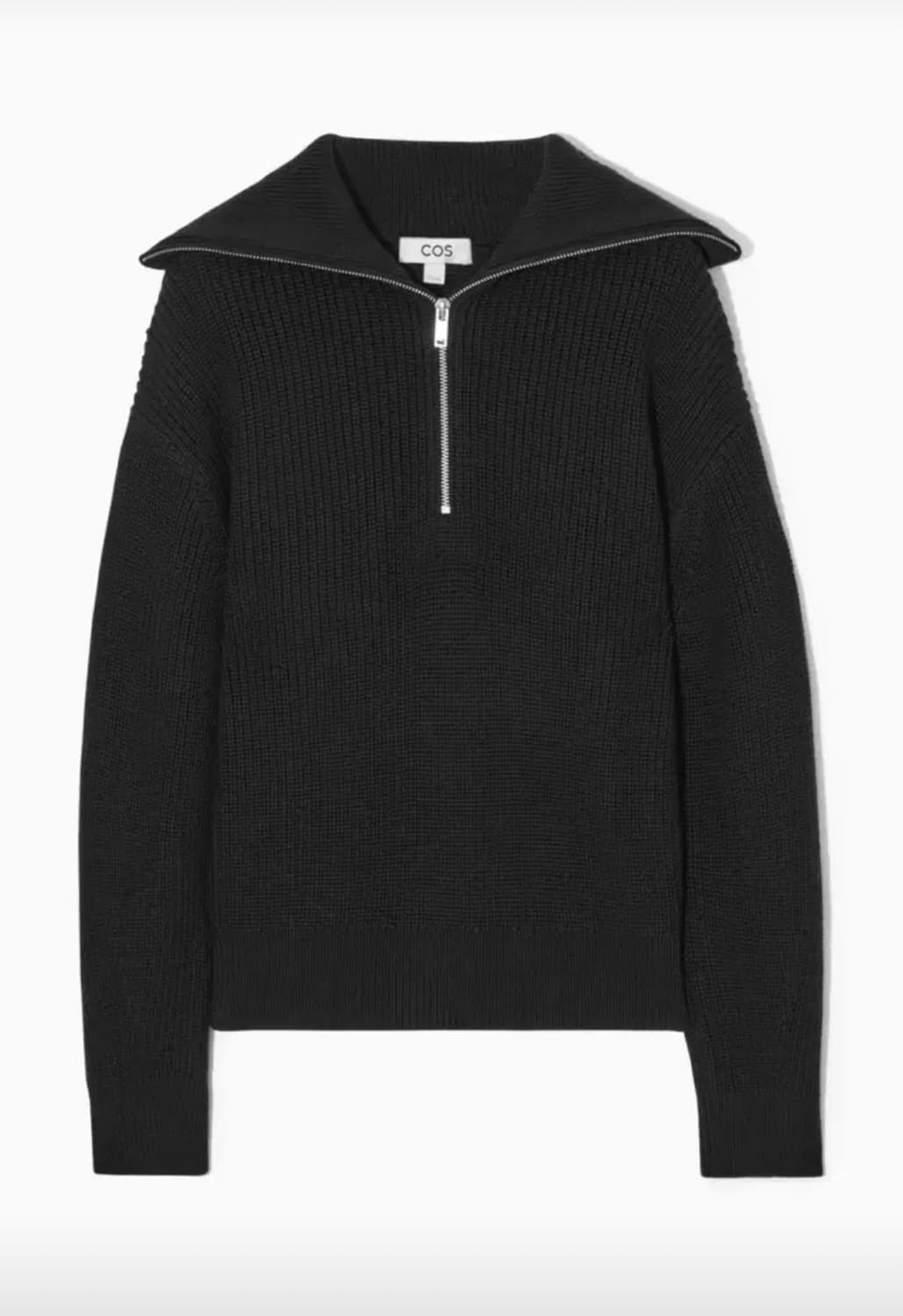 코스 울 니트 하프 집스웨터 블랙 S 상품이미지1