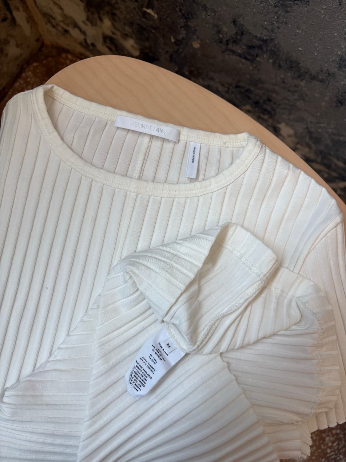 Helmut Lang Asymmetric White Pleats Top 상품이미지6