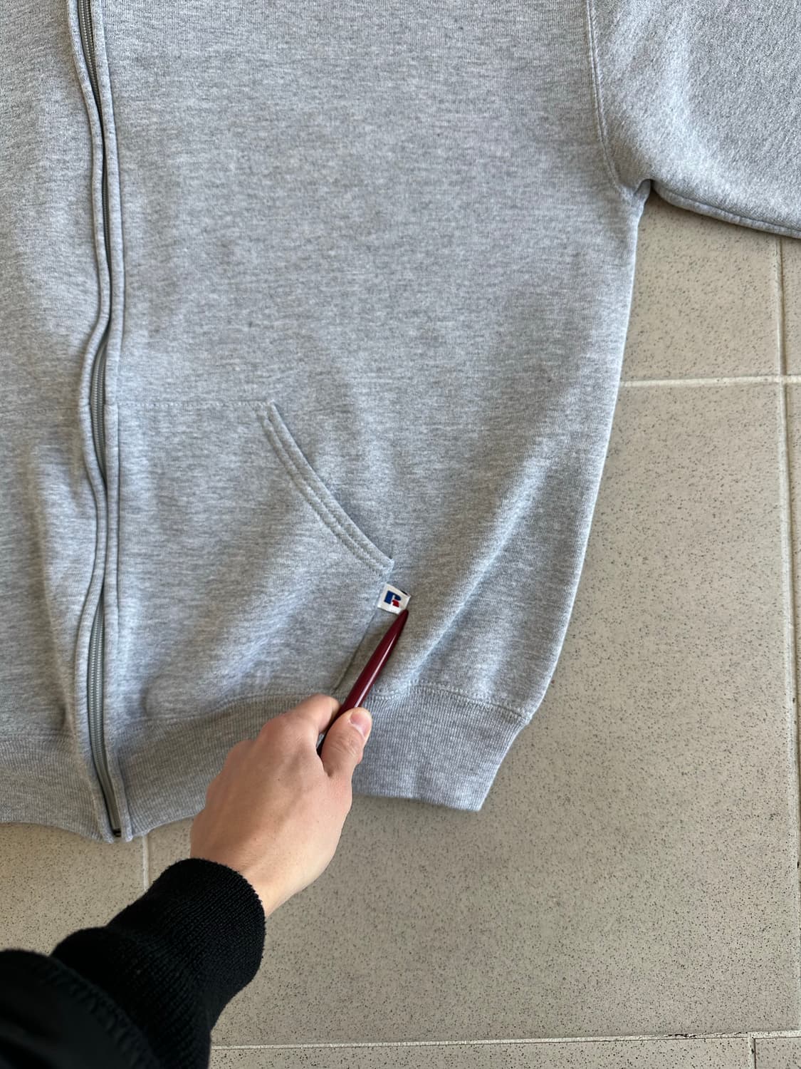 90s 빈티지 러셀 후드집업 그레이 XL USA 상품이미지3