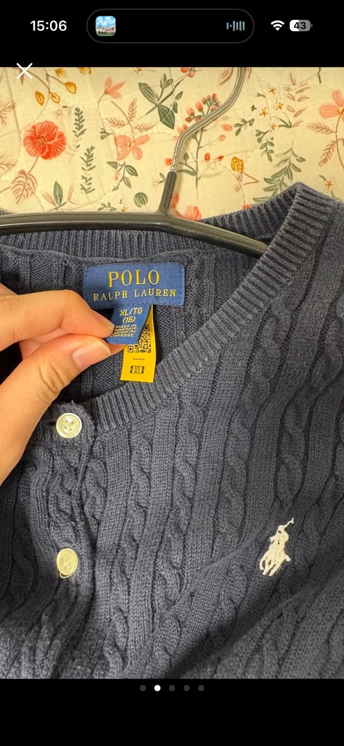 폴로 가디건 헌터 네이비 걸즈 XL사이즈 상품이미지2