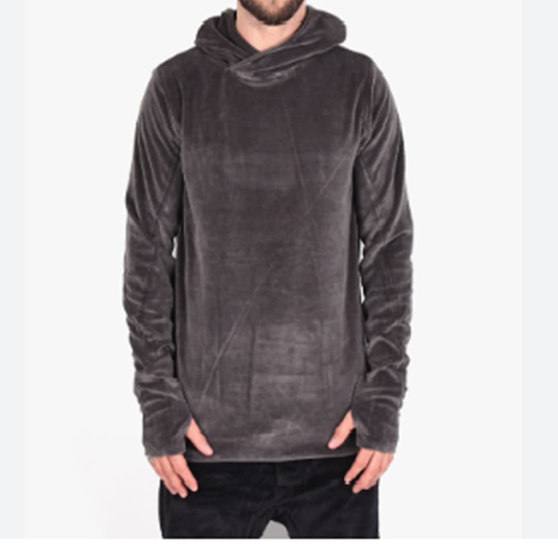 정품 Thom/Krom 벨벳 후드 티 남성 S 살짝롱 도톰 사랑봉봉 상품이미지1