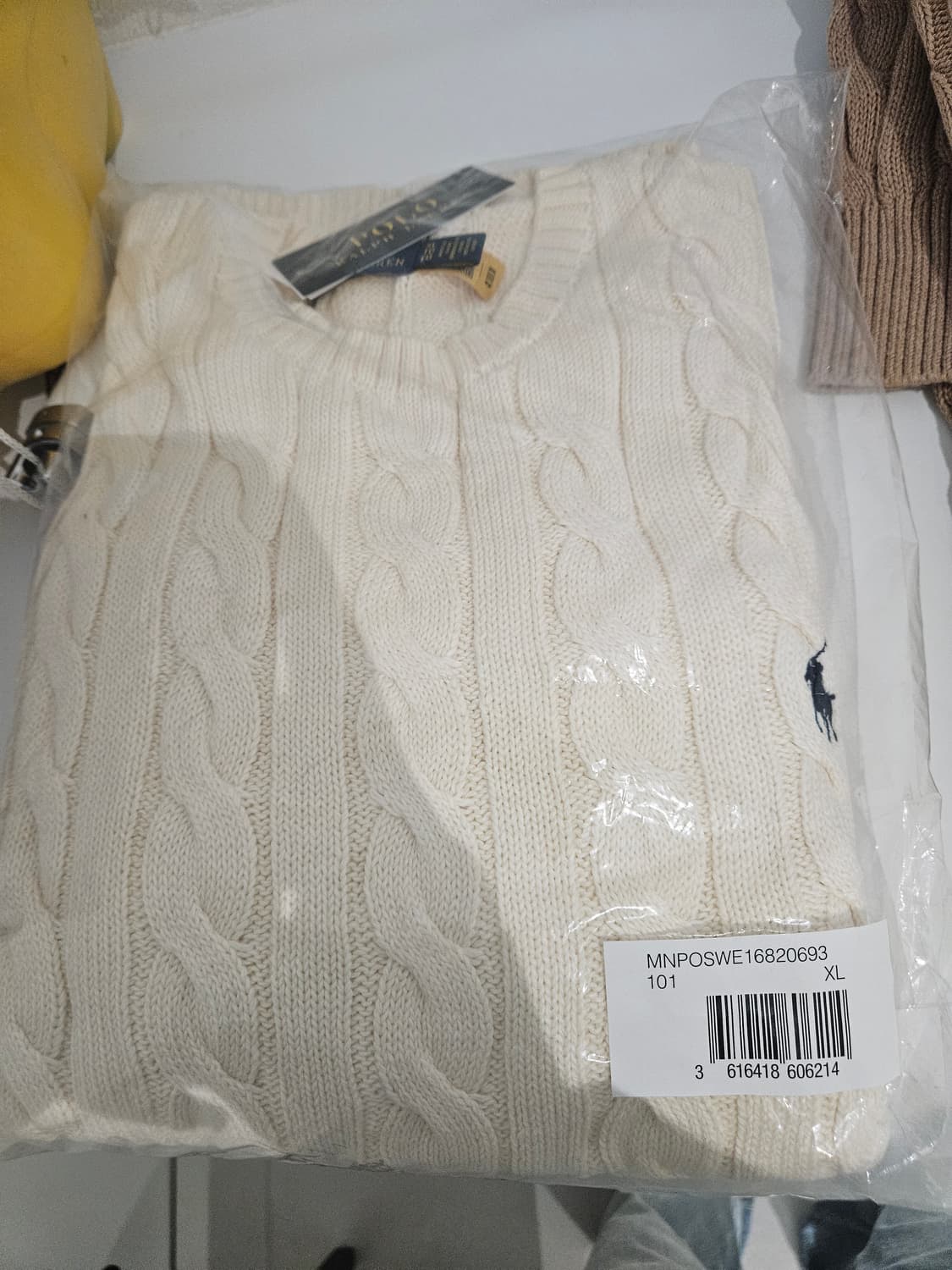 폴로 케이블니트 아이보리 XL 새제품  상품이미지4