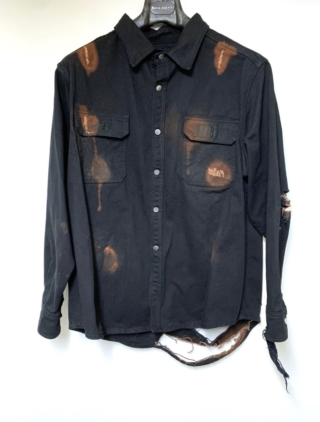 424 destroyed denim over shirt 상품이미지1