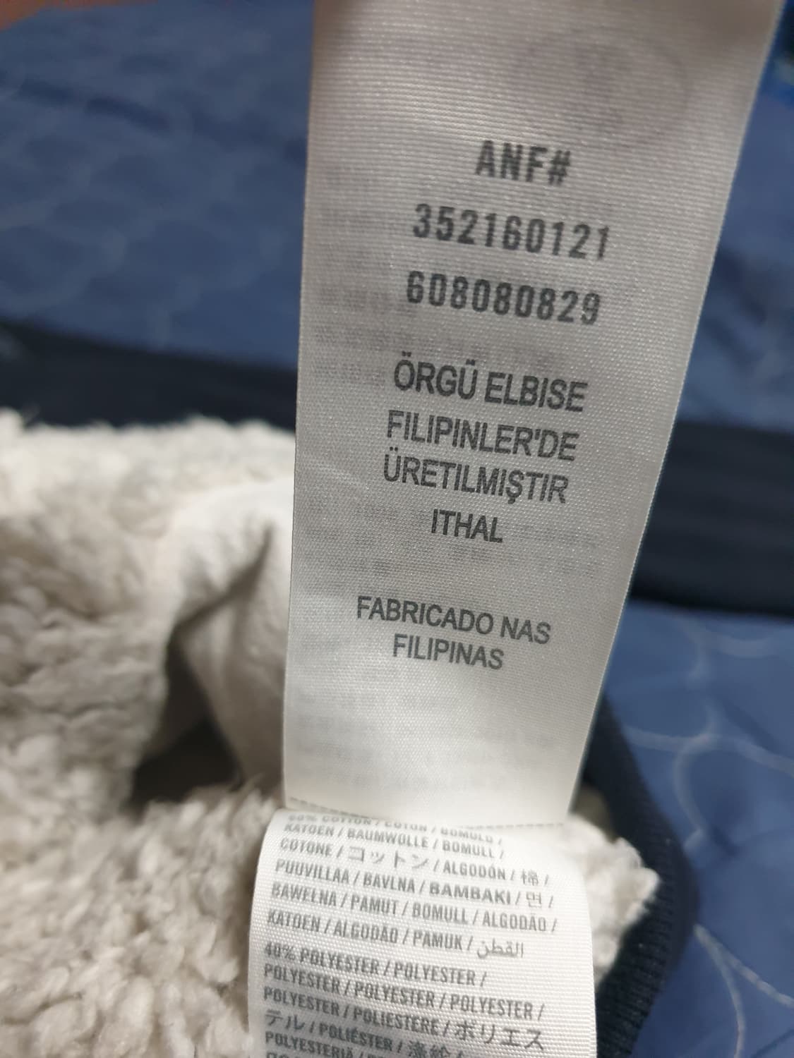 (빈티지) 홀리스터 딱붙핏 레터링 패치 양털안감 후드집업 네이비 (XS) 상품이미지6