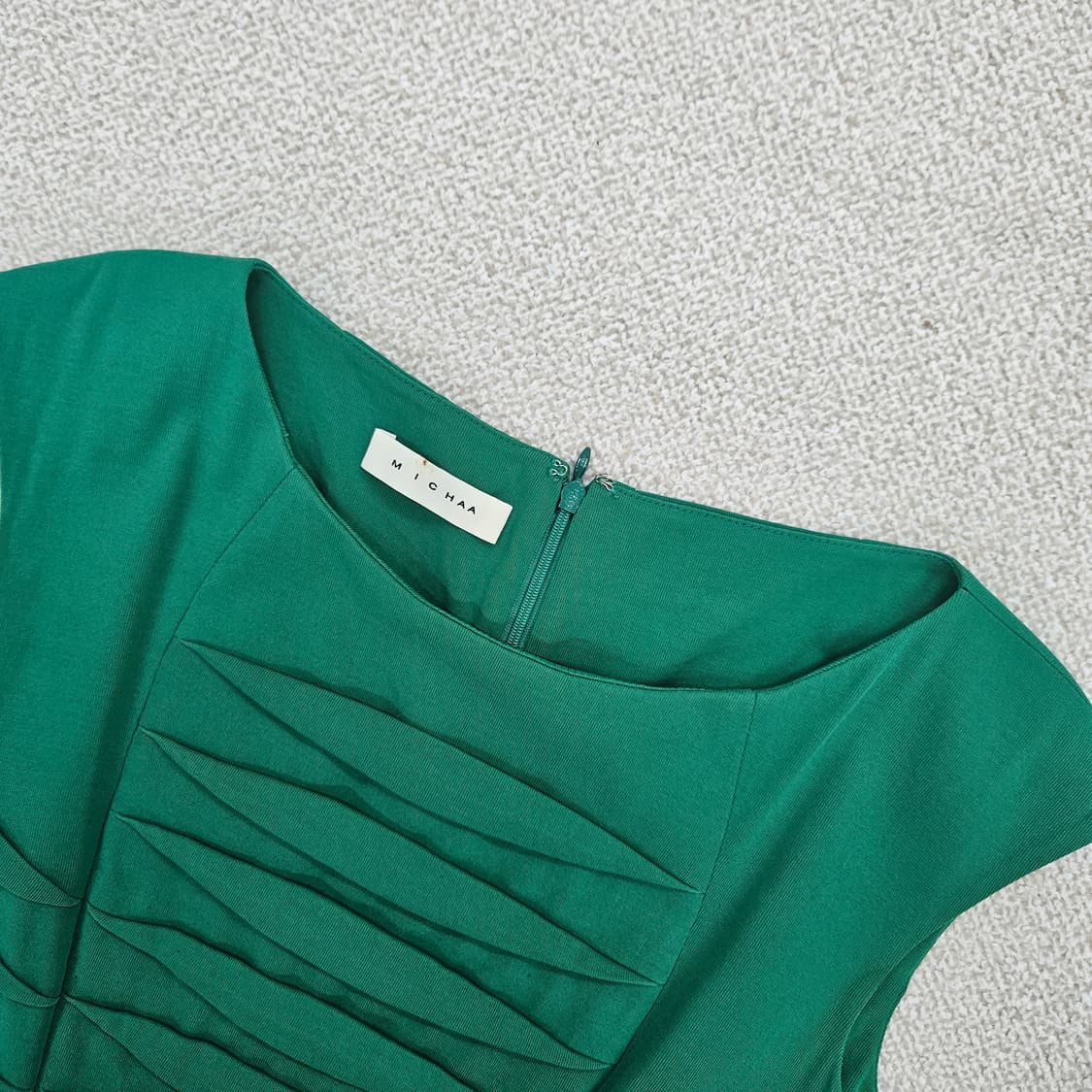 [91] 미샤 그린 민소매 셔링 원피스 1209J1 상품이미지2