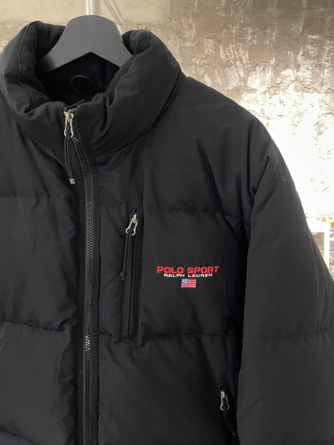 폴로 스포츠 블랙 투 웨이 집업 다운 패딩 상품이미지3