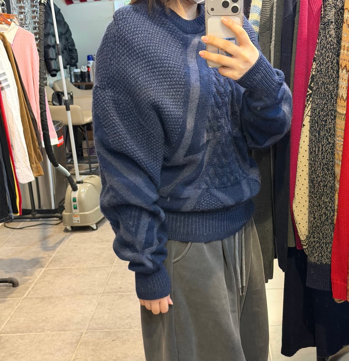 [NO.9] 랑방 빈티지 남색 패턴니트 상품이미지3