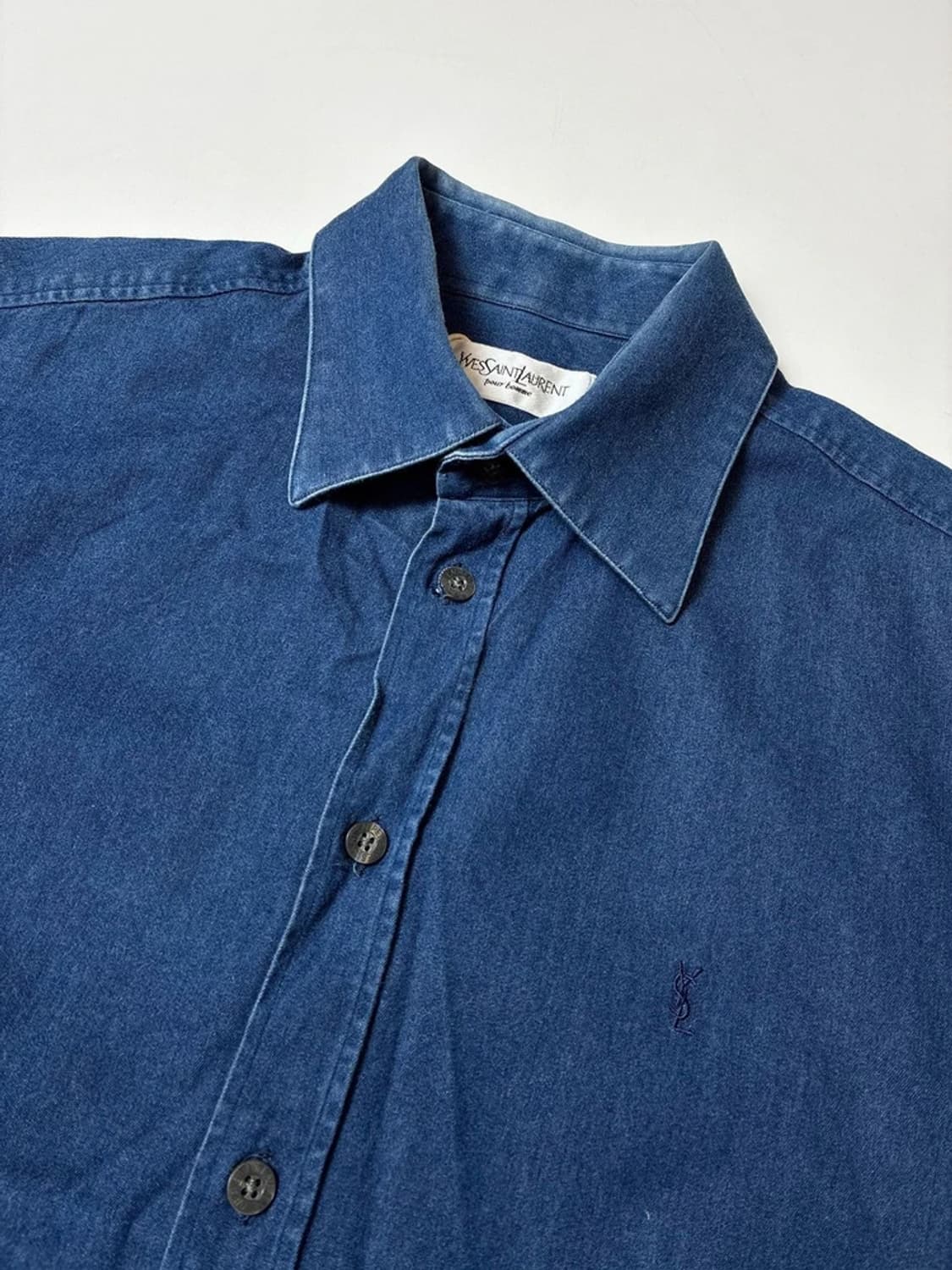 입생로랑 00's 자수 로고 데님 셔츠 PN8337 상품이미지3