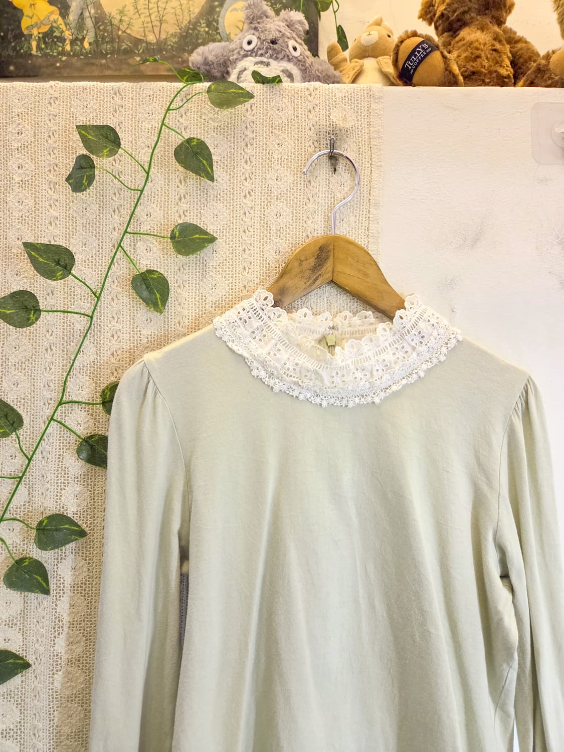 파스텔 그린 목폴라 슬리브 상품이미지2