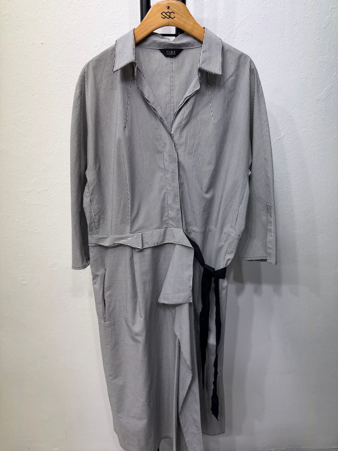 정품) TIME 타임 한섬 스트라이프 랩 셔츠 원피스 82 상품이미지1