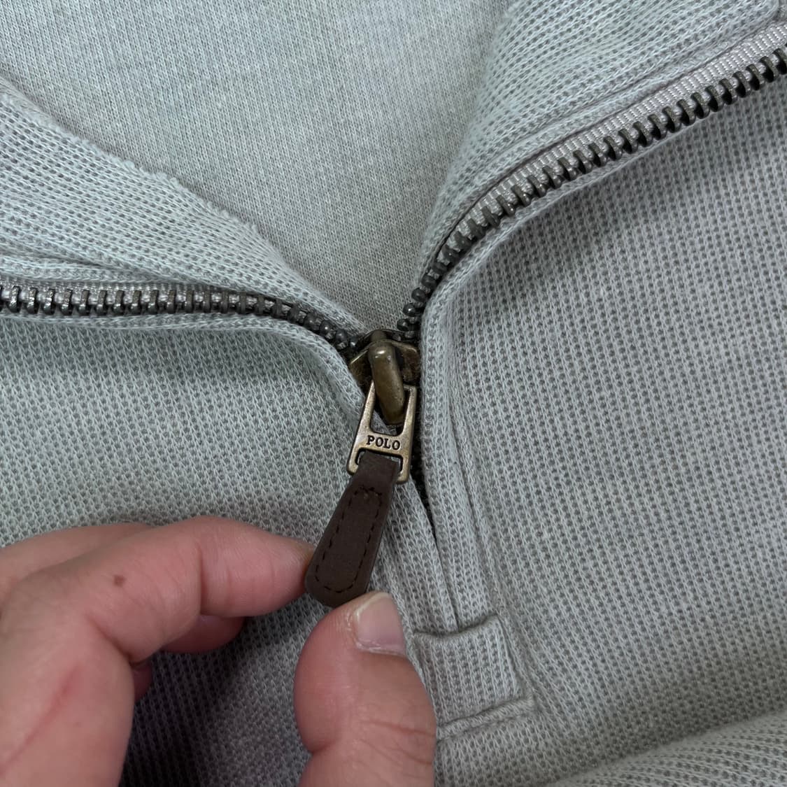 95 폴로랄프로렌 신형 화이트 베이지 니트 반집업 상품이미지6