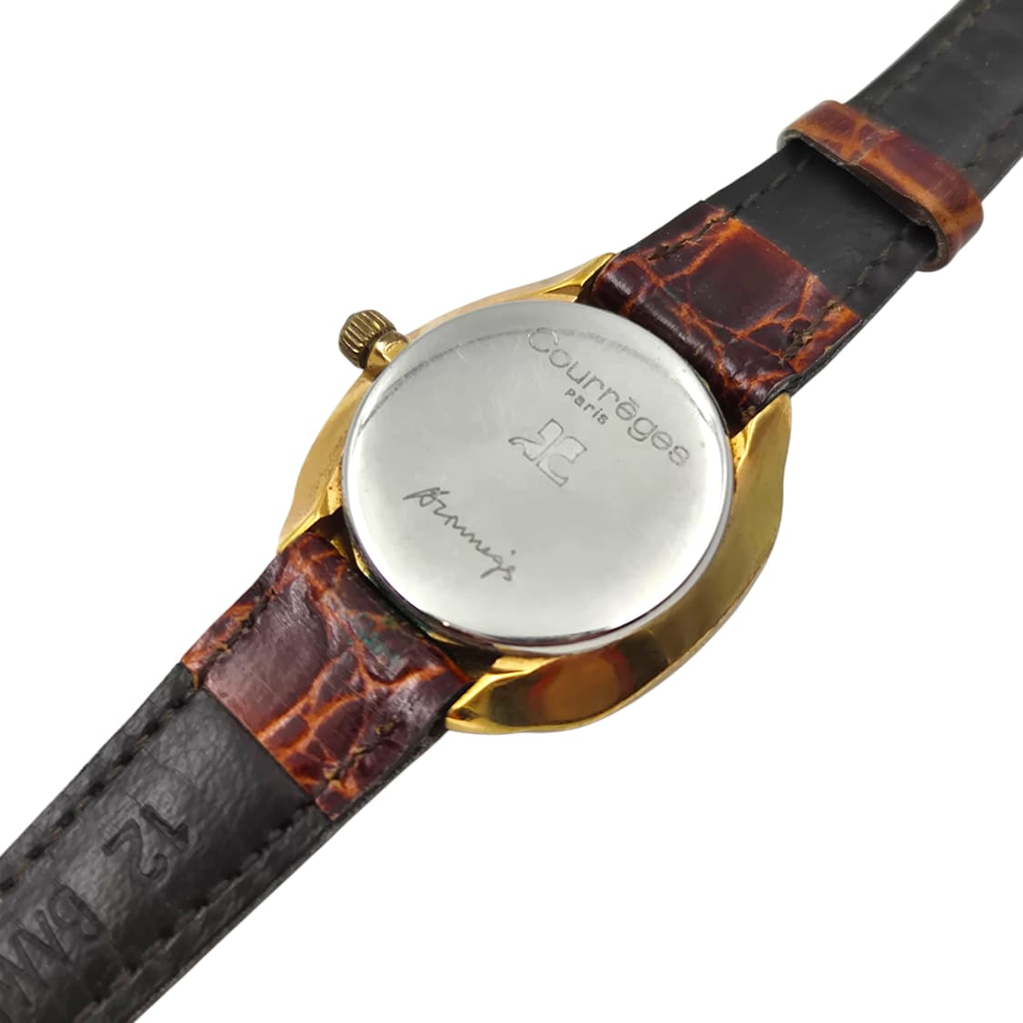 80s 프랑스 꾸레쥬 모던 스크린 레더 손목시계 상품이미지5