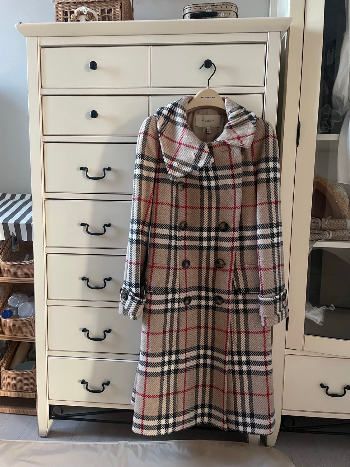 (국내매장) 버버리 클래식 여성 체크 울코트 uk 8 상품이미지1