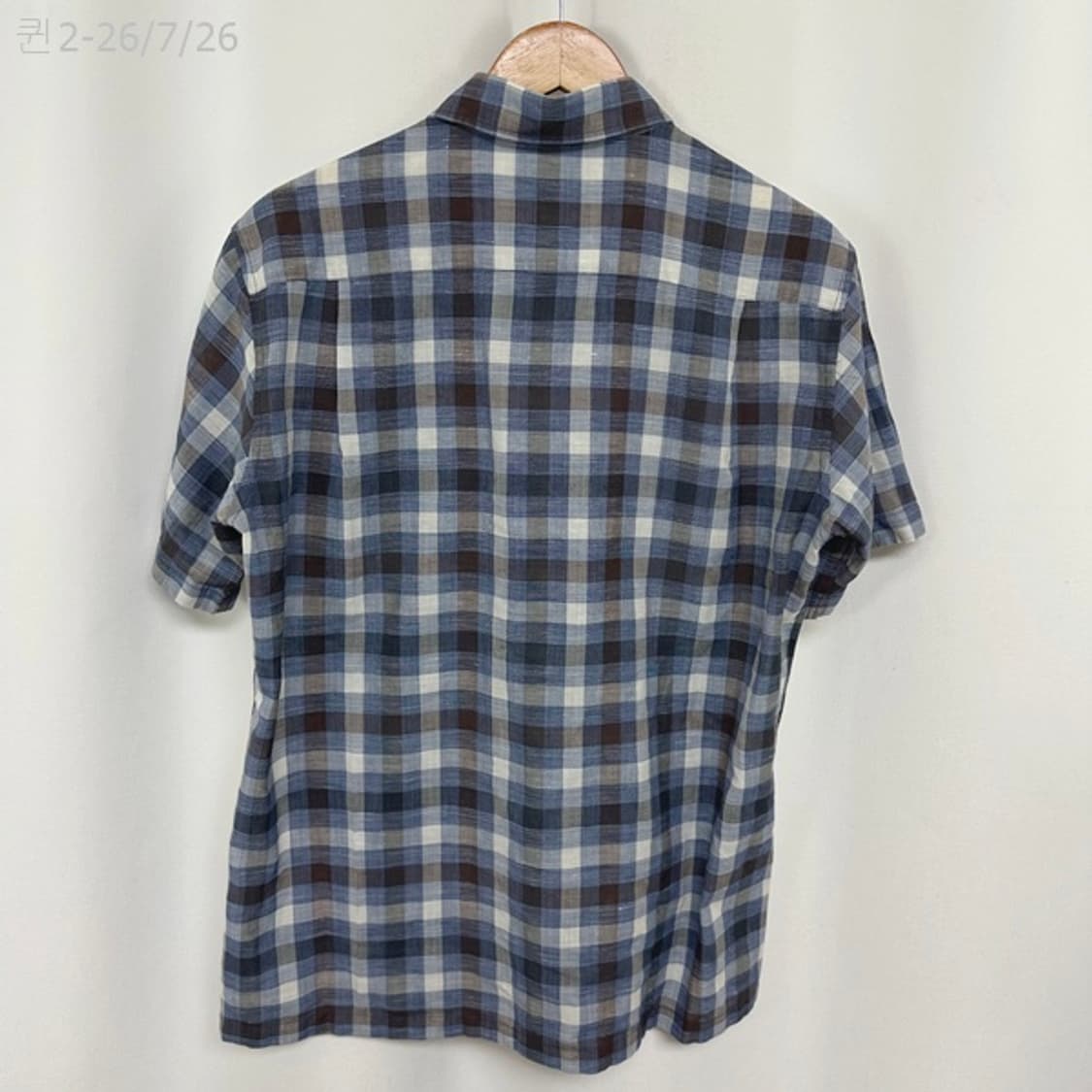
닥스 남자 체크 반팔셔츠 남방 블루 105 상품이미지7