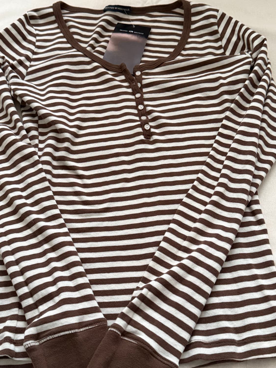 브랜디멜빌 롱슬리브 스트라이프 긴팔 브라운 상품이미지2