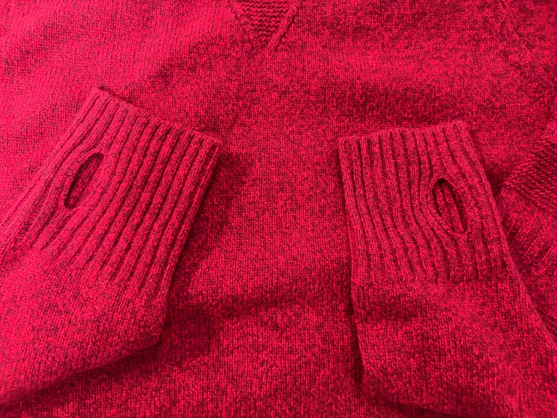 오가프 핑거홀 버건디 니트 상품이미지3