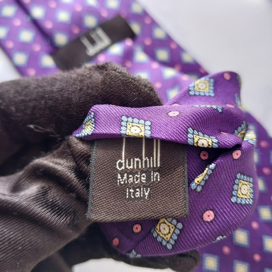 던힐 실크 퍼플 패턴 넥타이 9.1cm A+등급 K1879
 상품이미지9