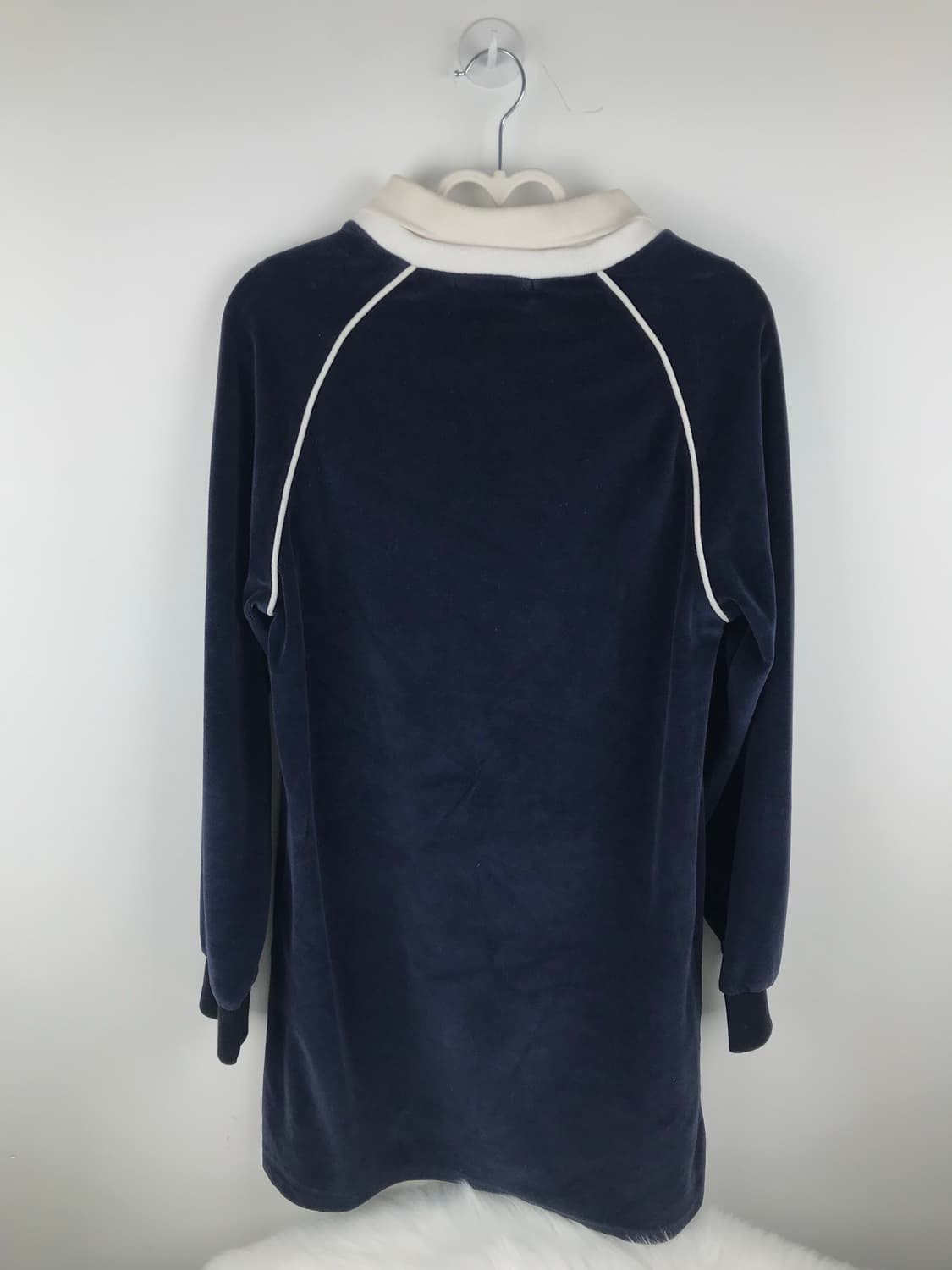 munge 벨벳맨투맨 원피스 네이비블록코어 y2k 올드스쿨져지스포티빈티지 상품이미지3